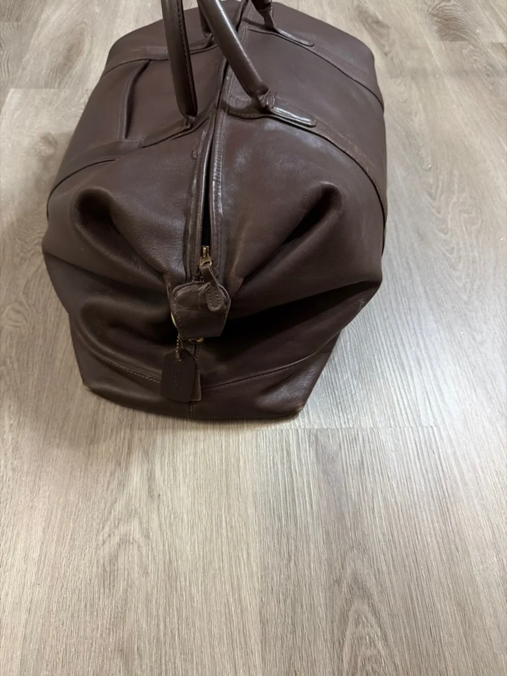 Coach Men's Brown Leather Duffel Bag - Picture 3 of 16